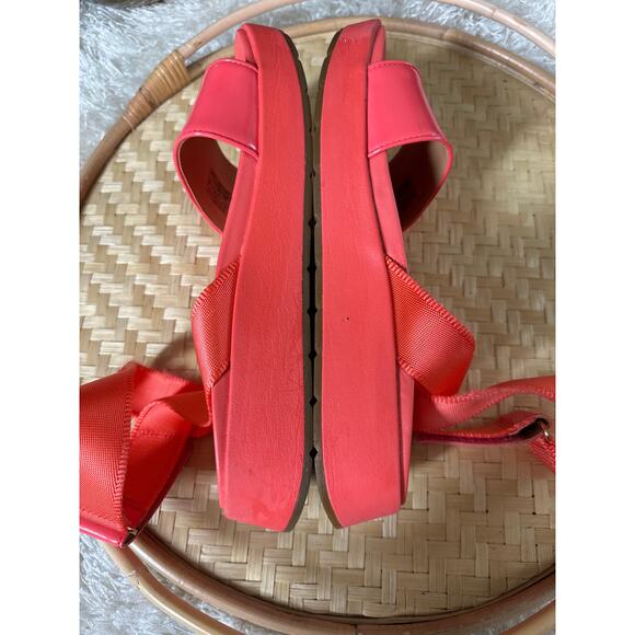 UGG Lenox Orange Coral Platform Ankle Strap Sandals Size 8 - Picture 5 of 10